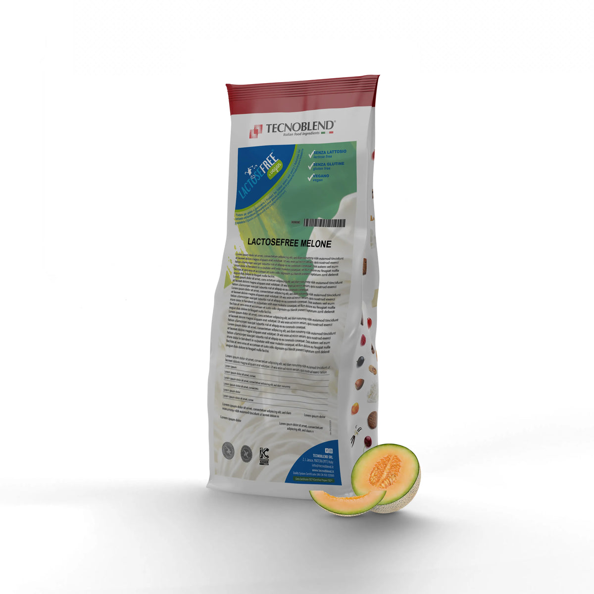 1.25 kg Melon Ice Cream Mix with Pieces, Lactose-Free, Vegan Friendly