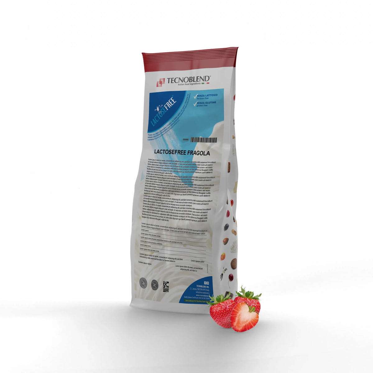 1.25 kg Strawberry Ice Cream Mix with Pieces, Lactose Free