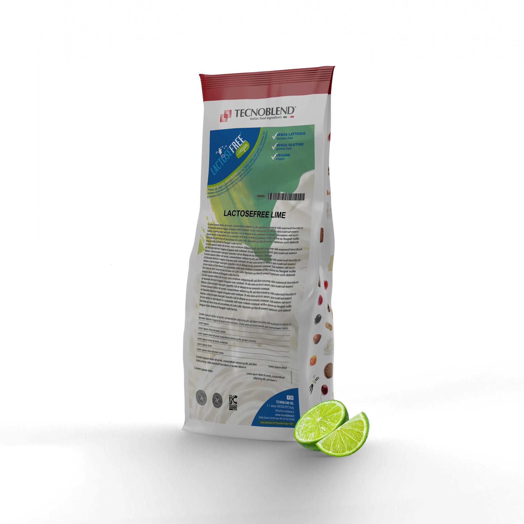 1.25 kg Lactose-free Lime Ice Cream Mix, suitable for vegans