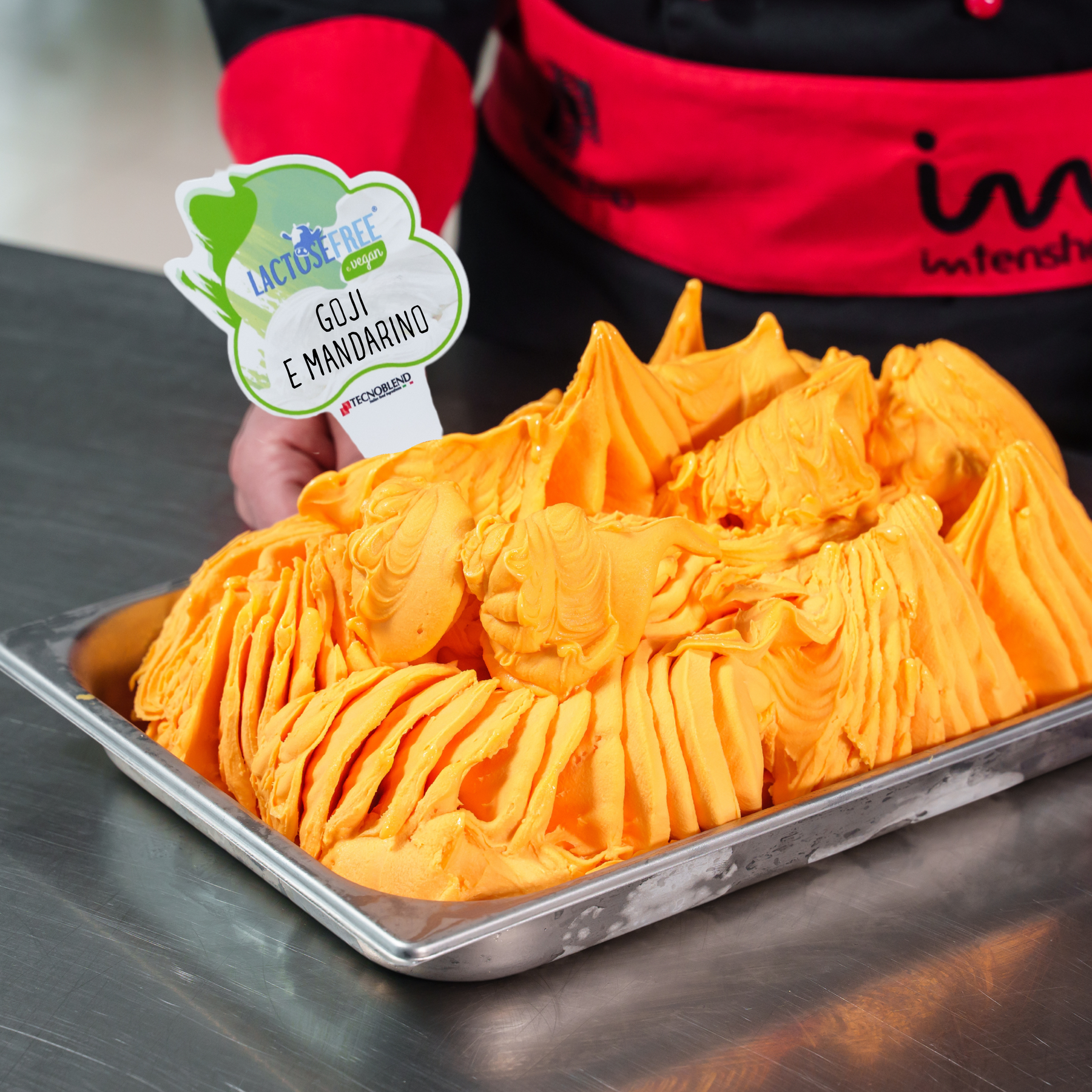 1.25 kg Lactose-free Goji and Mandarin Ice Cream Mix, suitable for vegans