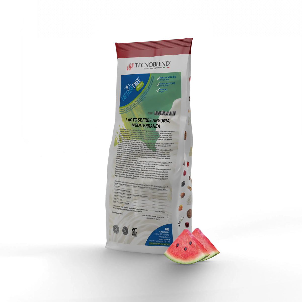 1.25 kg Lactose-free Mediterranean Watermelon Ice Cream Mix, suitable for vegans