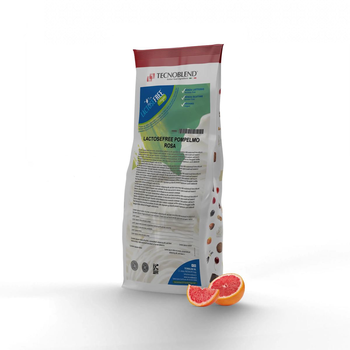 1.25 kg Lactose-free Pink Grapefruit Ice Cream Mix, suitable for vegans