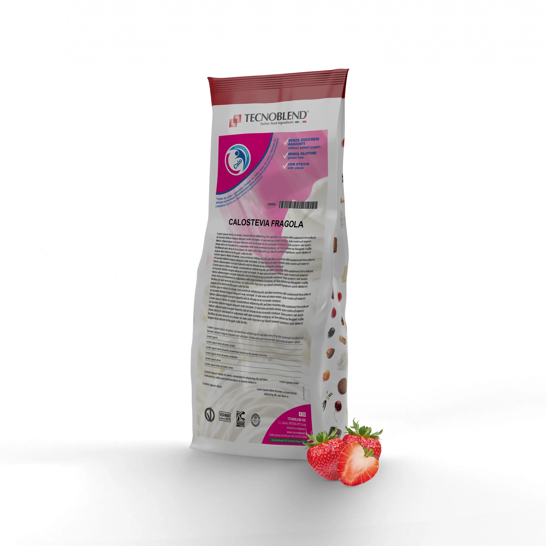 1.25 kg Strawberry Ice Cream Mix, No Added Sugar - CALOSTEVIA STRAWBERRY