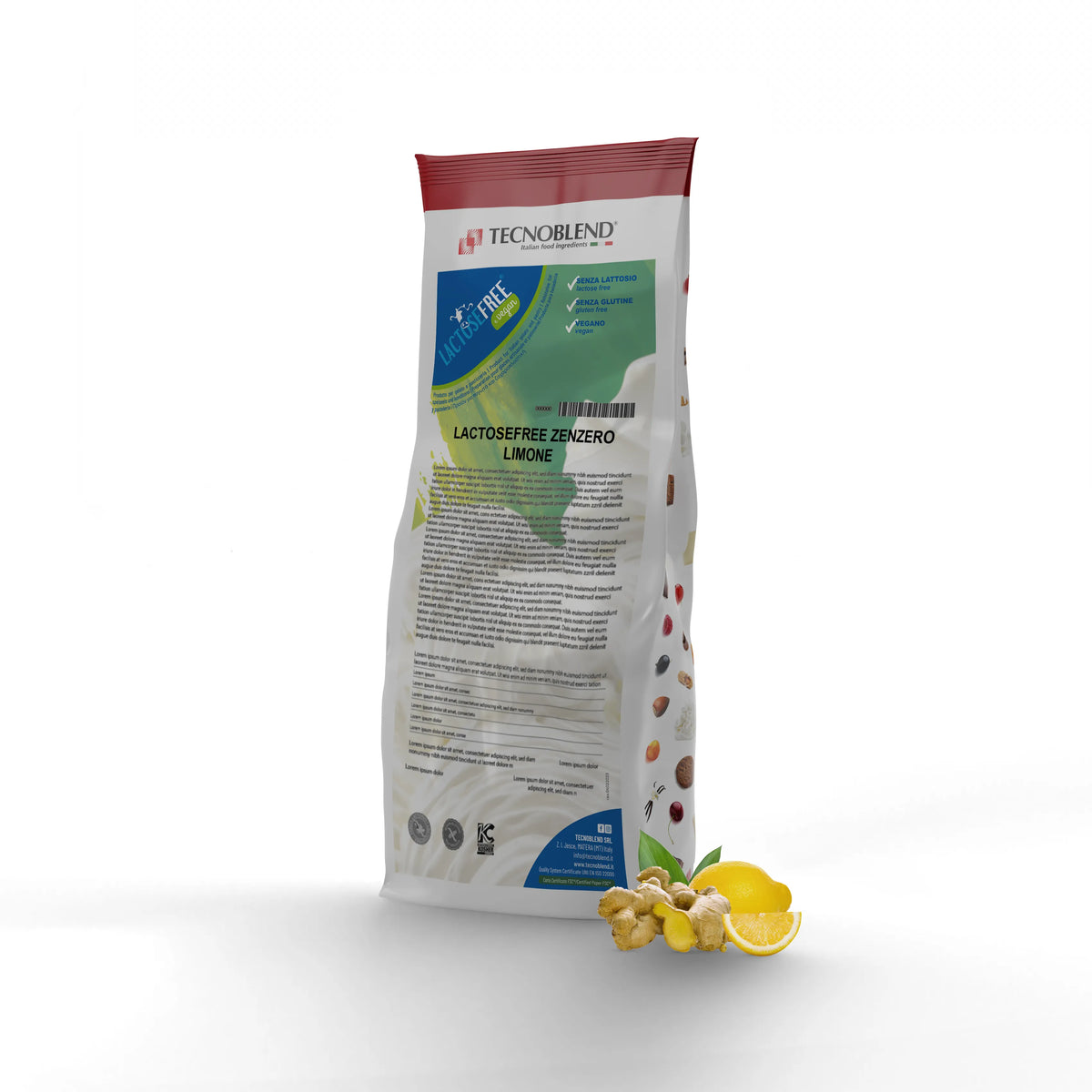 Lactose-free Ginger and Lemon Ice Cream Mix, suitable for vegans