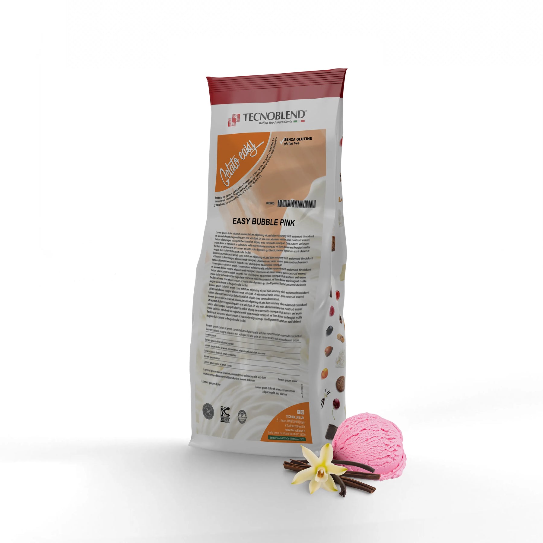 1.5kg Ice Cream Mix, Gluten-Free, EASY BUBBLE PINK